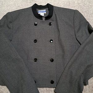 Vintage Pendleton Womens 100% Wool Gray Crop Button Up Long Sleeve Coat Size 16